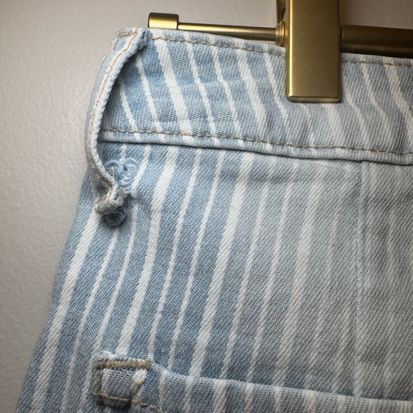 Cello‎ Womens Bell Bottom Flare Blue White striped Jeans raw Hem size 6 - Picture 5 of 10